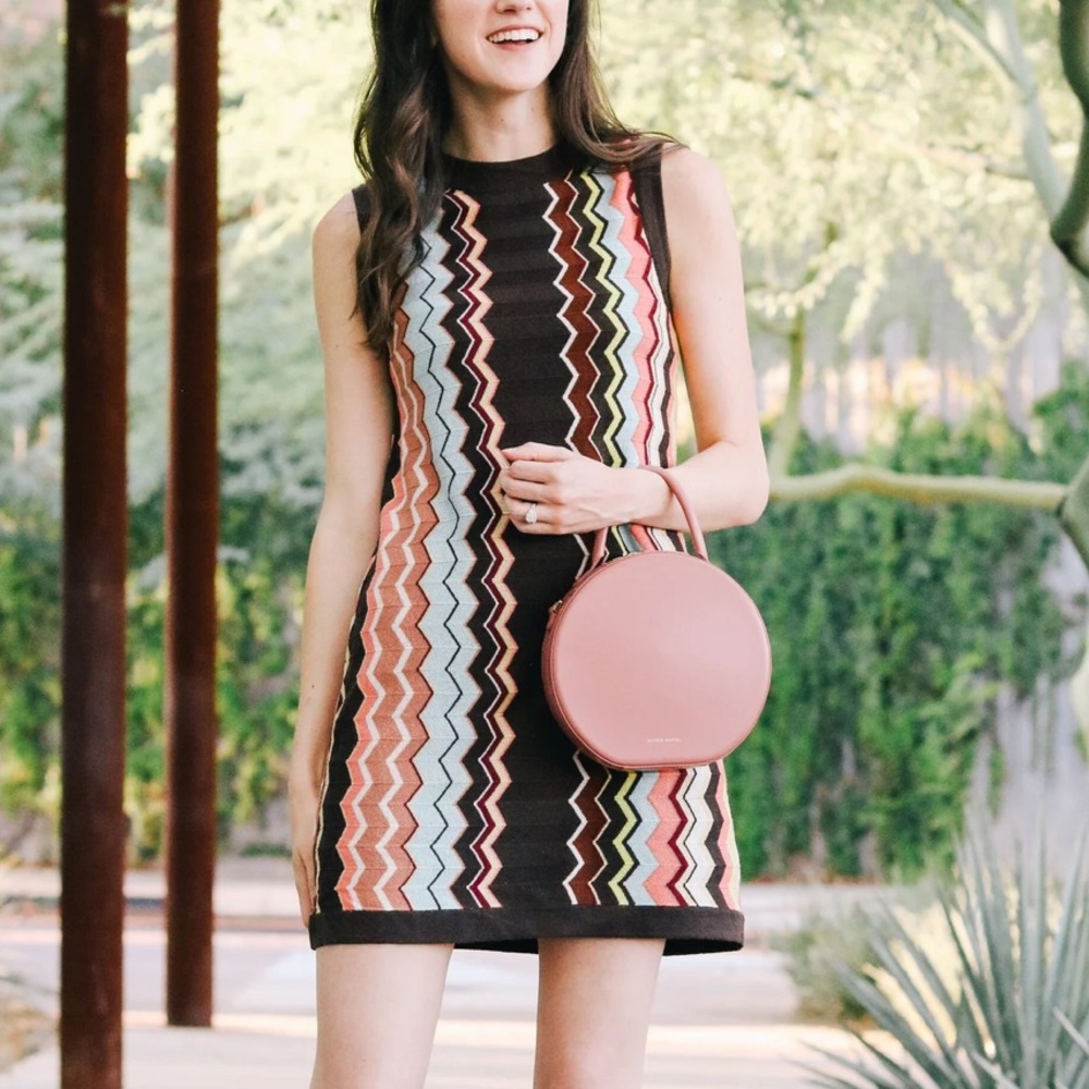 Missoni Multicolor Zigzag Knit Midi Dress - Black, Pink, Orange, Green, Cream